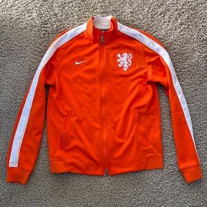 Nike men’s medium Netherlands/Nederland football/soccer warm-up jacket orange